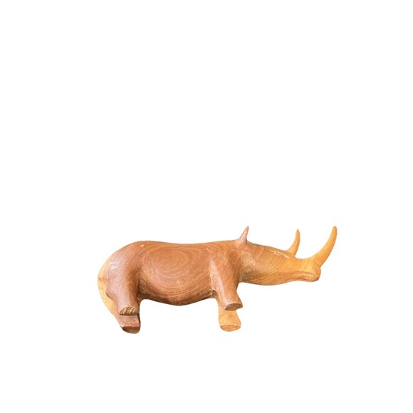 Rhinoceros Wooden Carved - Picture 3 of 5